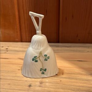 Belleek Bell with Green Shamrock Motif